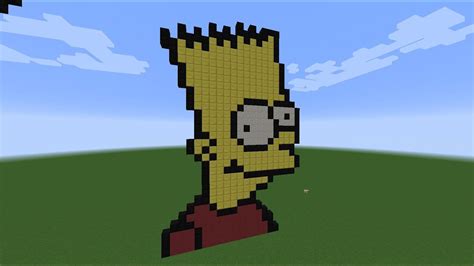 Minecraft Pixel Art Bart Simpson Par Trd Fr Youtube