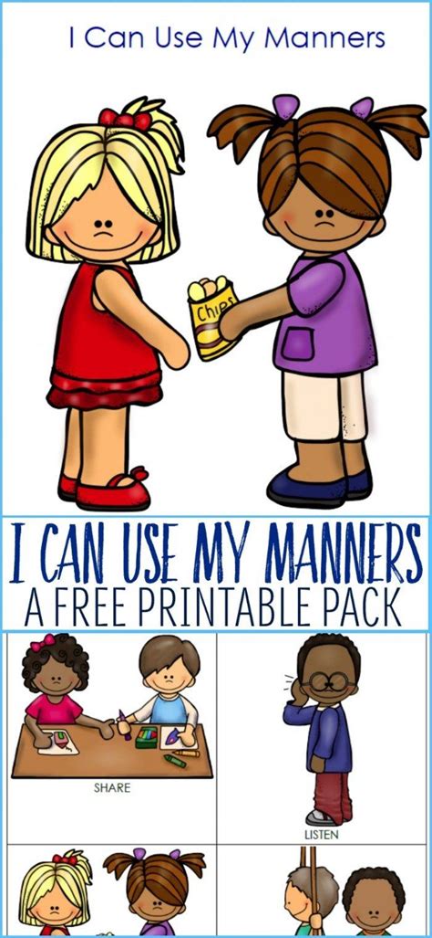 I Can Use My Manners Free Printable Pack Manners Preschool Teaching