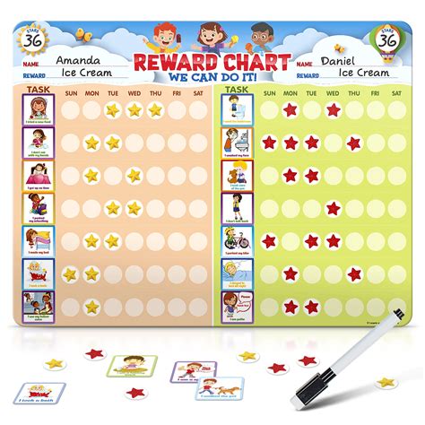 Buy Chore Chart For Multiple Kids Behavior Chart For Kids At Home Dry