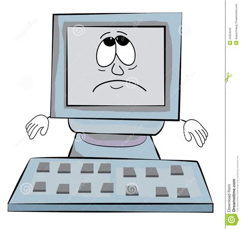 Sad Computer Cartoon Stock Illustration Illustration Of Character