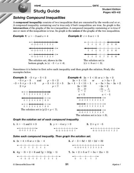 11 11 12 13 14 16 18 20 24 26 30 32 36 40 44 50. Solving Compound Inequalities Worksheet for 9th Grade ...