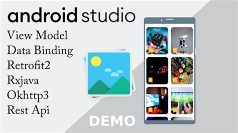 Android Studio Grid Gallery Viewmodel Data Binding Rest Api