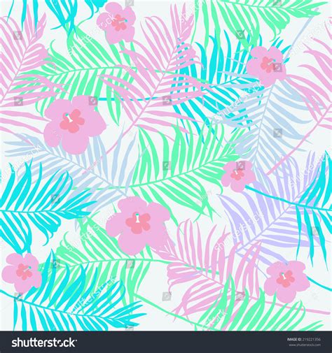 Tropical Design Background With Flowers Pastel Colored. Stock Vector