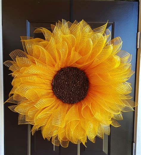 Mesh Sunflower Wreath Sunflower Burlap Wreaths Sunflower Crafts Silk