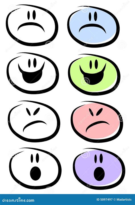 Facial Moods And Expressions Stock Illustration Illustration Of Pink
