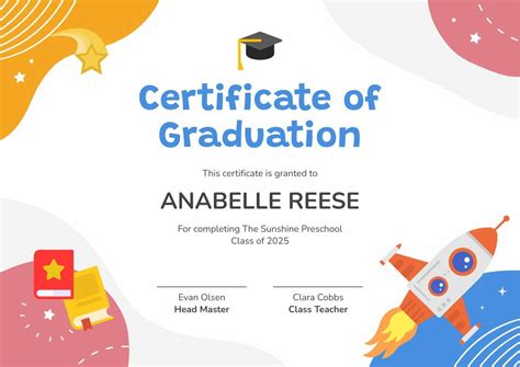 Preschool Graduation Certificate Piktochart