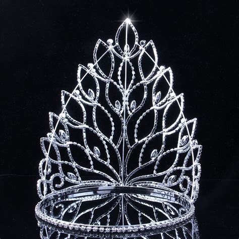 Tall Crystal Rhinestone Party Tiara Pageant Crown Tullelux Bridal Crowns And Accessories