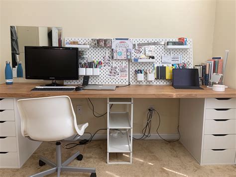 Ikea Desk With Alex Drawer Jonaxel Shelf And Saljan Countertop Rikeahacks