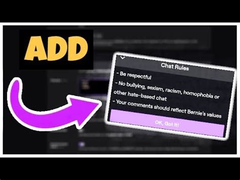 How To Add Change Custom Chat Rules To Twitch Youtube