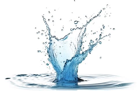 Blue Water Splash Effect Isolated On Transparent Background Water