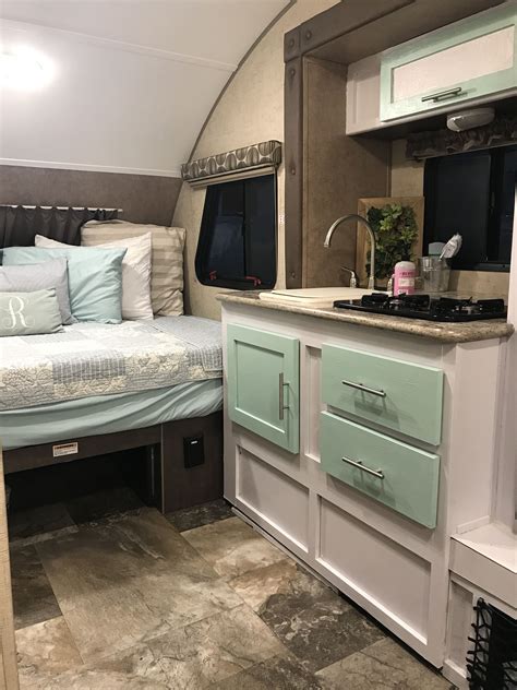 Camper Remodel Diy Shabby Chic Painted Cabinets Camper Trailer
