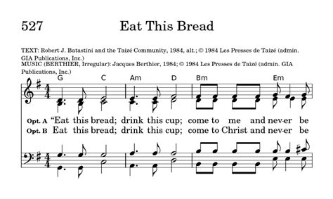 Glory To God The Presbyterian Hymnal 527 Eat This Bread Drink This