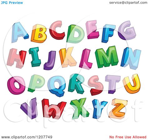 Cartoon Of A Colorful Alphabet Letters Royalty Free Vector Clipart By