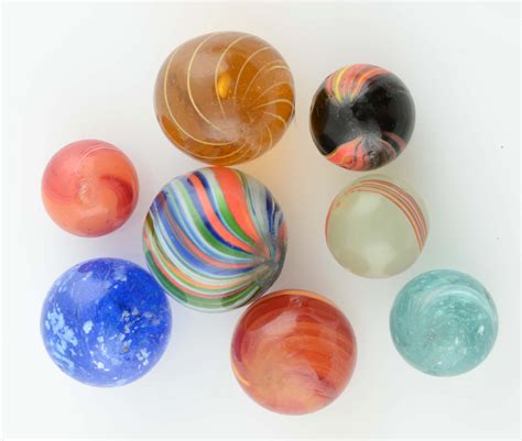 Lot Detail Lot Of 8 Handmade Marbles