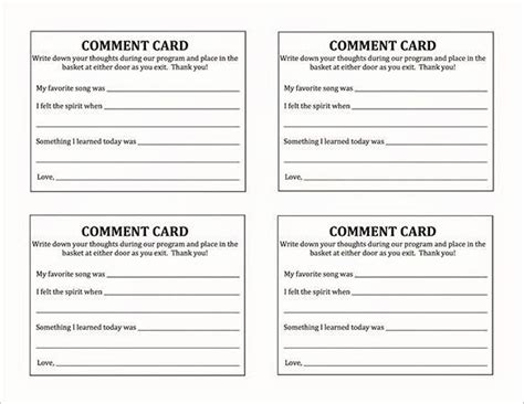 The problem with the current restaurant comment card method. Restaurant Comment Cards Template Unique Suggestion Card Template (With images) | Primary ...