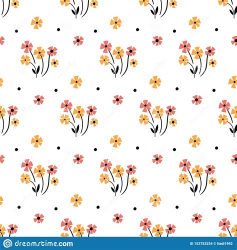 Cute Floral Pattern In The Small Flower Motifs Scattered Random