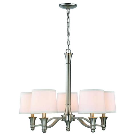 Discover the finest luxury lighting from the world's top designers and brands. Hampton Bay 5-light Brushed Nickel Chandelier with White ...