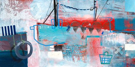 Boats In Harbour Painting Inspiration Abstract Art Landscape Painting