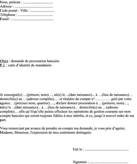 procuration bancaire pdf  Modele de lettre type