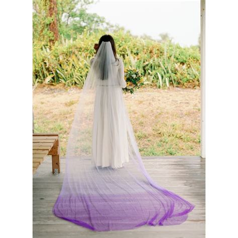 Ombre Veil Wedding Purple Veil Purple Wedding Veil Wedding Etsy