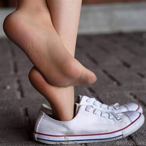 Pin By Mot Mot On Stockings Girls Sneakers Girl White Socks Nylons
