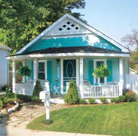 Turquoise Can Work As Exterior Paint Color On A Small House