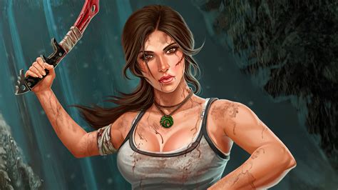 2048x1152 Lara Croft With Weapons 4k 2048x1152 Resolution HD 4k ...