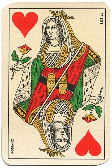 Queen Of Hearts Carte Da Gioco Genovesi Playing Cards Top 1000