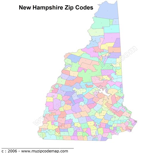 New Hampshire Zip Code Maps Free New Hampshire Zip Code Maps