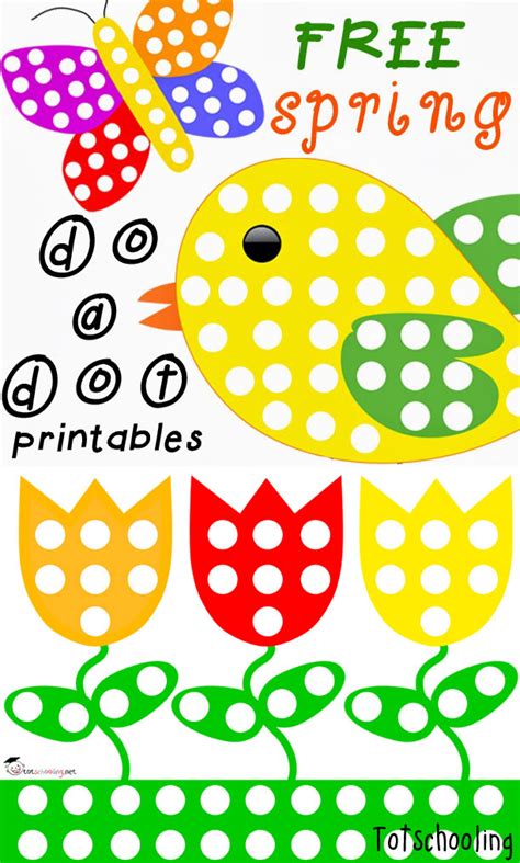Free Do A Dot Spring Printables Totschooling Toddler Preschool