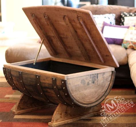 Place the table part of the barrel faceup and slide the legs in so that the barrel doesn't rock from side to side. Barrel Coffee Table | Wine barrel furniture, Wine barrel ...