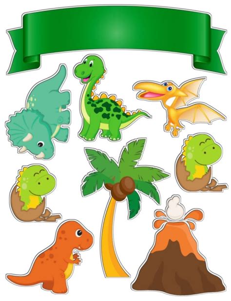 Pin de Flavy Medeiros em Topper Decoração dinossauros festa infantil