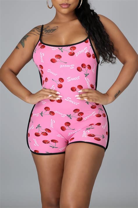pink sexy print split joint spaghetti strap skinny jumpsuits jumpsuits knowfashionstyle