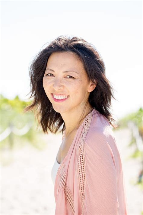 Portrait Of A Beautiful Asian Woman Smiling Stock Image Image Of