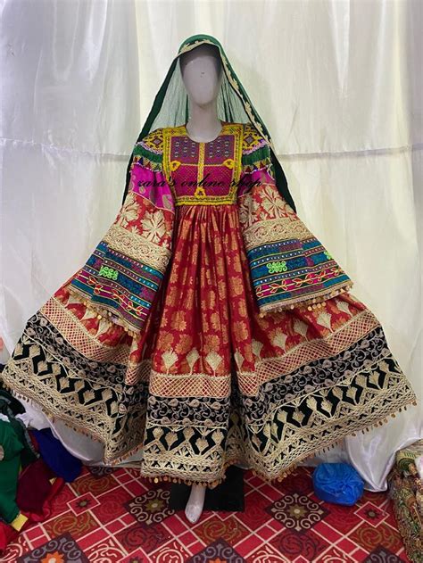 Afghan Kuchi Traditional Handmade Dress With Embroidery Etsy Afghan