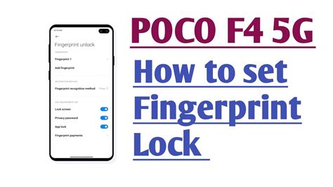 Poco F4 5g How To Set Fingerprint Lock Youtube