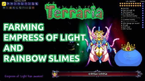 Terraria Master Mode Farming Empress Of Light And Rainbow Slimes Youtube