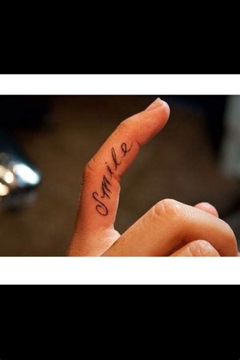 Finger Tattoo Smile Short Quote Tattoos Tattoo Quotes For Men Love