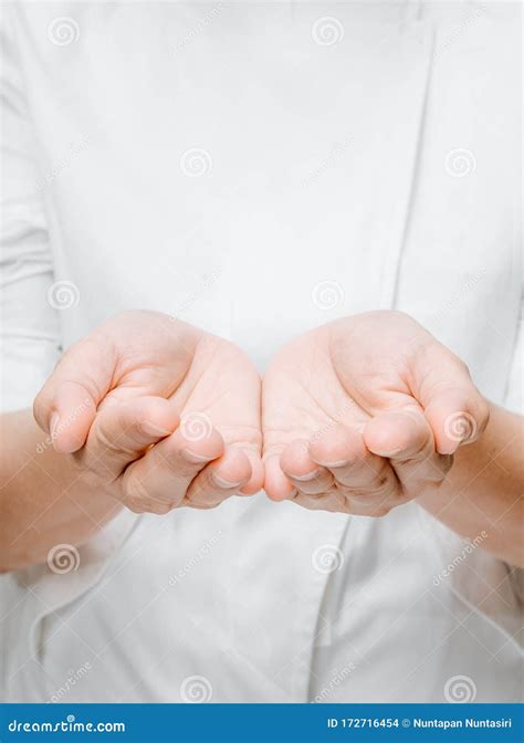 Close Up Of Womans Cupped Hands Stock Photo Image Of Hands Holding