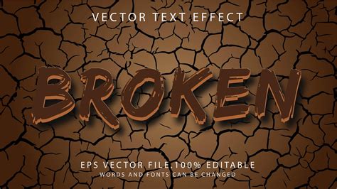 Text Effect Broken 1836337 Vector Art At Vecteezy