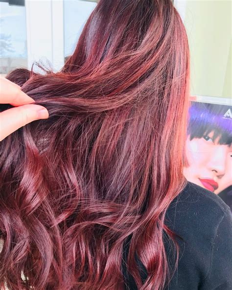 Dark Red Crafted By Katie S Aveda Color Long Hair Styles Aveda
