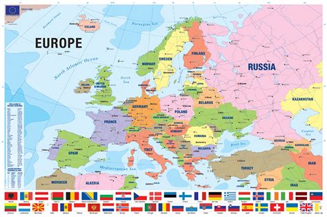 This map was created by a user. Educational - Bildung - Europakarte mit Flaggen - Poster ...