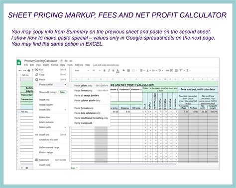 Costing Template Excel