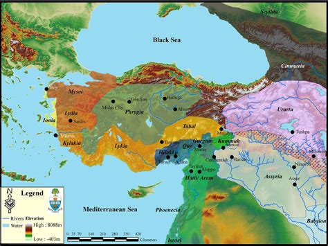 Map Iron Age Anatolian Kingdoms Anatolia Mid000009 American