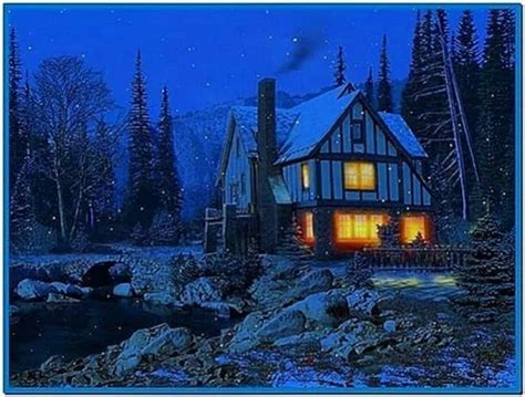 Snowy Cottage Screensaver Full Download Free