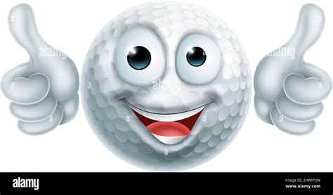 Golf Ball Emoticon Gesicht Emoji Cartoon Symbol Stock Vektorgrafik Alamy