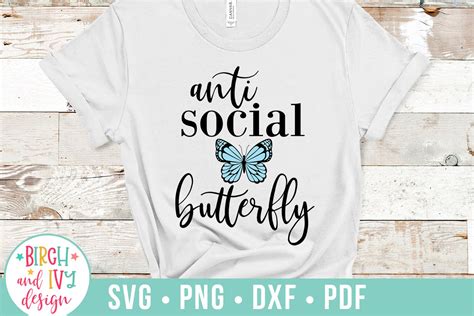 Antisocial Butterfly SVG Cut File (1168143) | Cut Files | Design Bundles