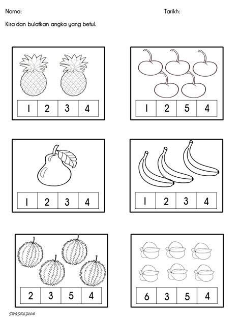 Lembaran Kerja Tema Sayur Sayuran Lembaran Kerja Matematik Mackymike