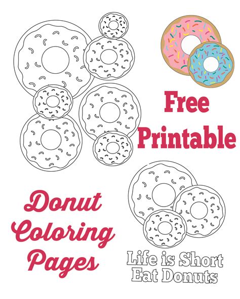 Share them with your friends and family for a fun coloring day. Donut Coloring Pages and Party Sign | Donut coloring page ...