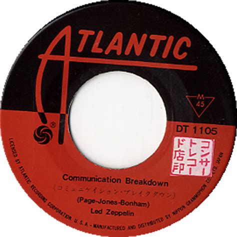 Led Zeppelin Good Times Bad Times Japanese Vinyl Single Inch